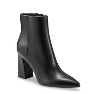 Marc Fisher LTD Jina Pointy Toe Ankle Booties in Black Leather - NWT